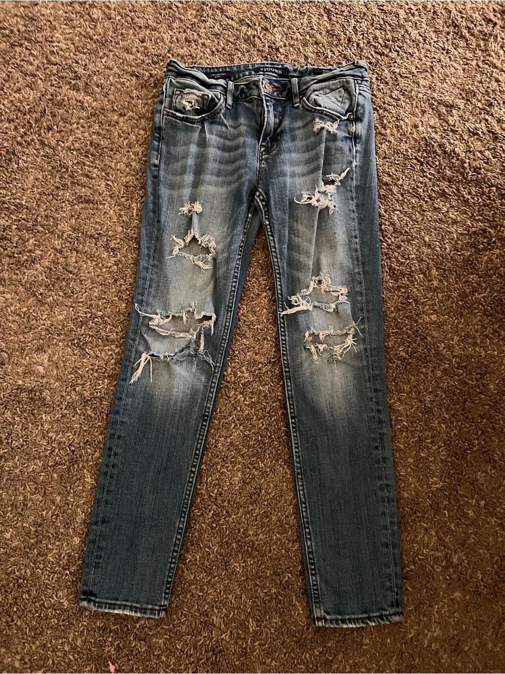 Vigoss Chelsea Distressed Blue Skinny Jeans